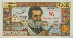 50 NF sur 5000 Francs HENRI IV FRANCIA  1959 F.54.02 BB