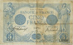 5 Francs BLEU FRANKREICH  1915 F.02.28 S