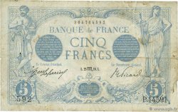 5 Francs BLEU FRANCIA  1916 F.02.44 q.BB
