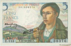 5 Francs BERGER FRANKREICH  1943 F.05.05