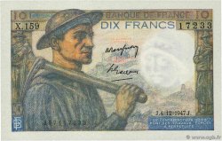 10 Francs MINEUR FRANKREICH  1947 F.08.19