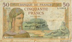 50 Francs CÉRÈS modifié FRANCIA  1939 F.18.36 RC