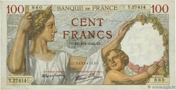 100 Francs SULLY FRANCE  1942 F.26.64 VF+