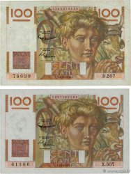 100 Francs JEUNE PAYSAN Lot FRANCE  1952 F.28.34 pr.TTB