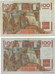 100 Francs JEUNE PAYSAN Lot FRANCE  1952 F.28.34 pr.TTB
