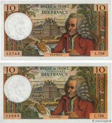 10 Francs VOLTAIRE Lot FRANCE  1972 F.62.55 XF