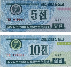 5 et 10 Chon Lot NORTH KOREA  1988 P.24 et P.25 UNC