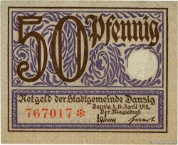 50 Pfennig DANTZIG  1919 P.11 AU
