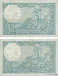 10 Francs MINERVE modifié Consécutifs FRANCE  1941 F.07.30 VF