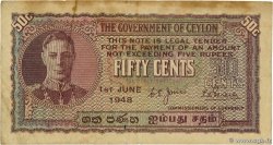 50 Cents CEYLON  1948 P.045 fSS
