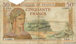 50 Francs CÉRÈS FRANCIA  1936 F.17.26 RC