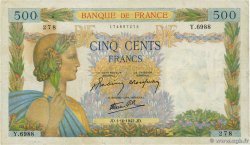 500 Francs LA PAIX FRANCE  1942 F.32.41 TB+