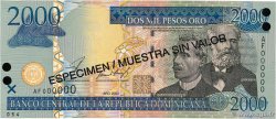 2000 Pesos Oro Spécimen RÉPUBLIQUE DOMINICAINE  2002 P.174s1 FDC