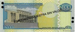 2000 Pesos Oro Spécimen RÉPUBLIQUE DOMINICAINE  2002 P.174s1 FDC