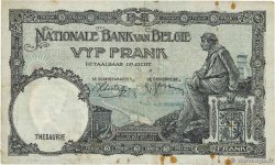 5 Francs BELGIQUE  1938 P.108a TTB