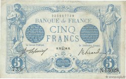 5 Francs BLEU FRANKREICH  1916 F.02.41 fVZ