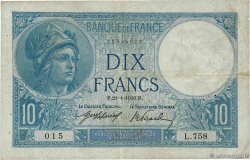 10 Francs MINERVE FRANKREICH  1916 F.06.01 fSS