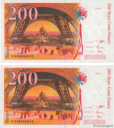 200 Francs EIFFEL Consécutifs FRANCE  1996 F.75.03a AU