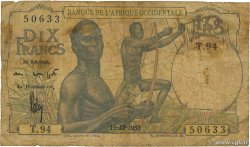 10 Francs FRENCH WEST AFRICA  1952 P.37 SGE