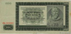 1000 Korun BOHEMIA & MORAVIA  1942 P.15 F+