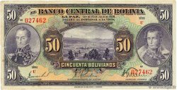 50 Bolivianos BOLIVIA  1928 P.124a BC