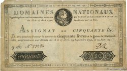 50 Livres FRANCE  1791 Ass.13a TB