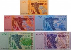 500 au 10000 Francs Lot WEST AFRIKANISCHE STAATEN  2011 P.815T au P.819T fST+