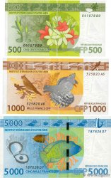 500 au 5000 Francs Lot POLYNESIA, FRENCH OVERSEAS TERRITORIES  2014 P.05 au P.07 UNC-