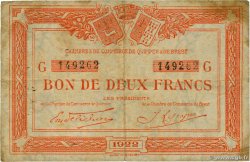 2 Francs FRANCE Regionalismus und verschiedenen Quimper et Brest 1922 JP.104.24
