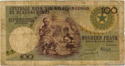100 Francs BELGISCH-KONGO  1957 P.33b SGE