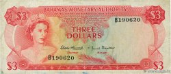3 Dollars BAHAMAS  1968 P.28a F