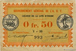 50 Centimes IVORY COAST  1917 P.01b VF