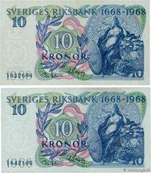 10 Kronor Lot SUÈDE  1968 P.56 pr.SUP