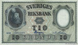 10 Kronor SUÈDE  1958 P.43f SUP+