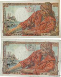 20 Francs PÊCHEUR Lot FRANCE  1947 F.13.11 VF