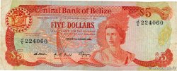 5 Dollars BELIZE  1989 P.47b TB