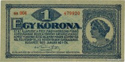 1 Korona UNGHERIA  1920 P.057 AU+