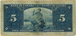 5 Dollars CANADA  1937 P.060c q.MB