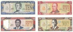 5 au 50 Dollars LOT LIBERIA  2009 P.26 au P.29 NEUF