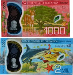 1000 et 2000 Colones LOT COSTA RICA  2018 P.280 et P.281 UNC