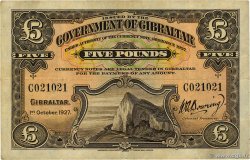 5 Pounds Numéro spécial GIBRALTAR  1927 P.13 F