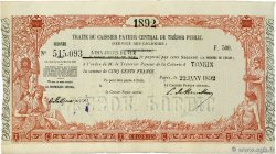 500 Francs INDOCHINE FRANÇAISE  1892 TO.92.500 SUP