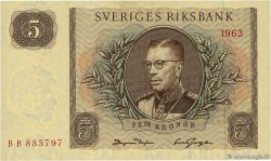 5 Kronor SWEDEN  1963 P.50b AU-