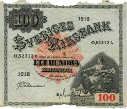 100 Kronor SUÈDE  1918 P.36a