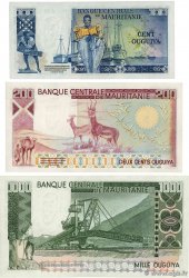 100, 200 et 1000 Ouguiya Lot MAURITANIE  1977 P.03A, P.03b et P.03C pr.NEUF