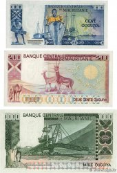 100, 200 et 1000 Ouguiya Lot MAURITANIA  1977 P.03A, P.03b et P.03C SC+