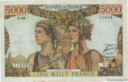 5000 Francs TERRE ET MER FRANCE  1952 F.48.06