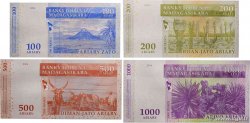 500 Francs - 100 Ariary au 5000 Francs - 1000 Ariary Lot MADAGASCAR  2004 P.086a, P.087a, P.088a et P.089a XF+