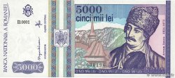 5000 Lei Petit numéro ROMANIA  1993 P.104