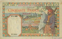 50 Francs TUNISIA  1939 P.12a F+